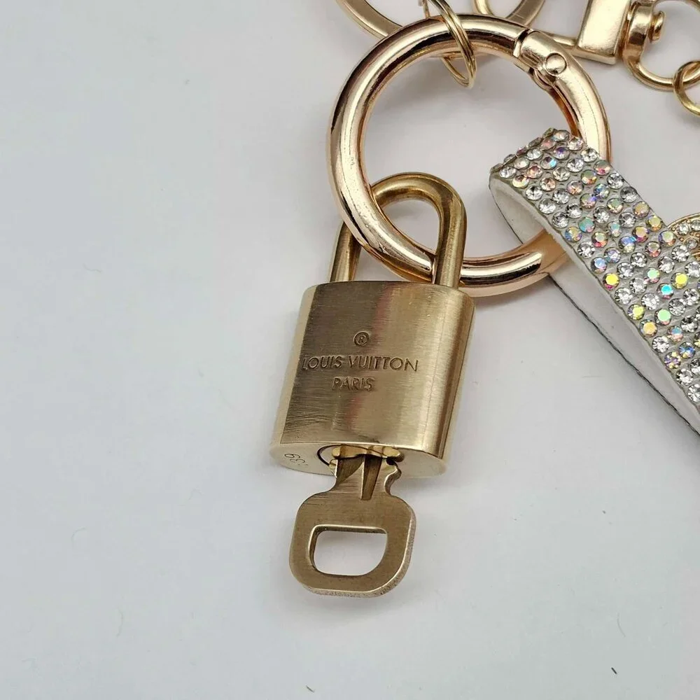 Authentic Louis Vuitton Gold Padlock & Key 🔒 LV Bag Charm Unbranded Keychain